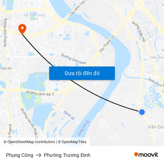 Phụng Công to Phường Trương Định map
