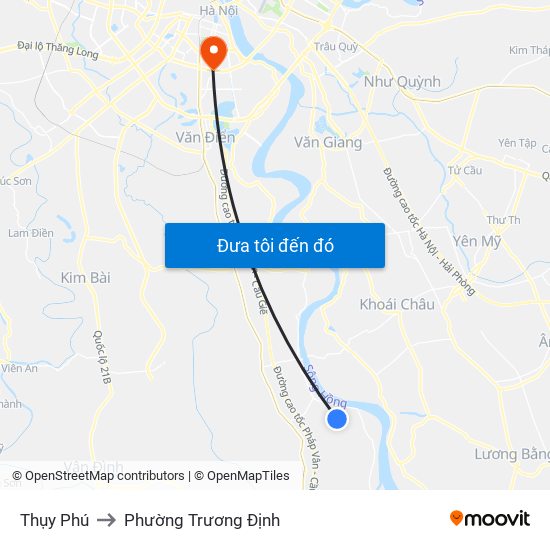 Thụy Phú to Phường Trương Định map