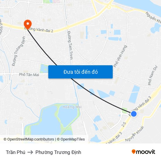 Trần Phú to Phường Trương Định map