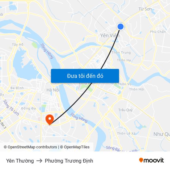 Yên Thường to Phường Trương Định map