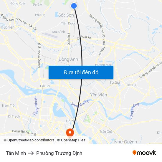 Tân Minh to Phường Trương Định map