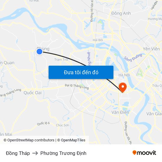 Đồng Tháp to Phường Trương Định map