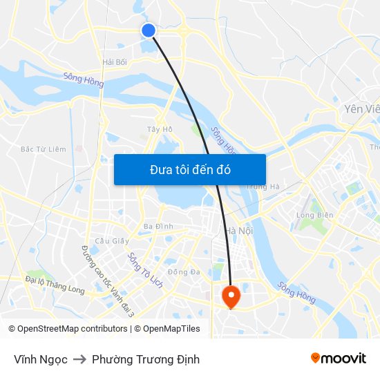 Vĩnh Ngọc to Phường Trương Định map