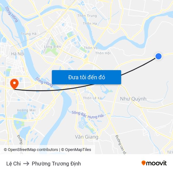 Lệ Chi to Phường Trương Định map