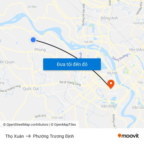 Thọ Xuân to Phường Trương Định map