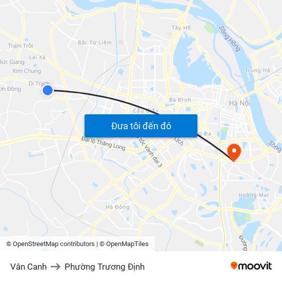 Vân Canh to Phường Trương Định map