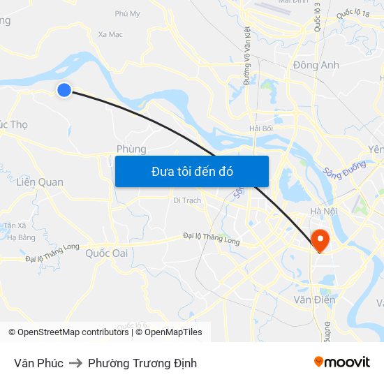 Vân Phúc to Phường Trương Định map