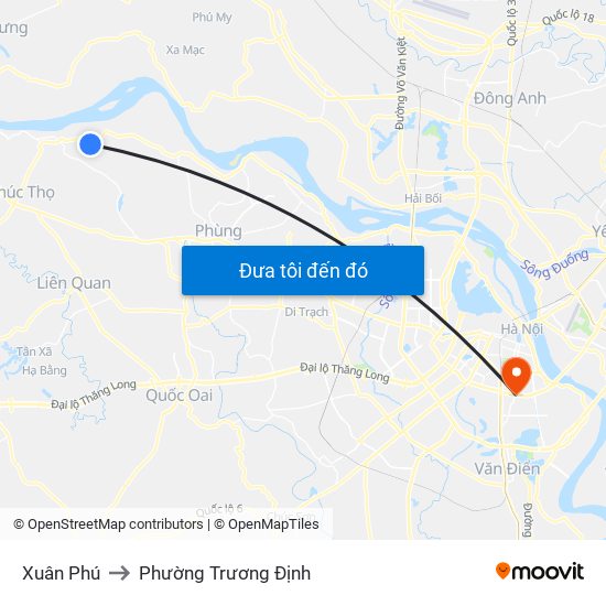 Xuân Phú to Phường Trương Định map