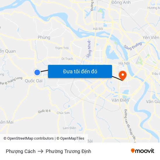 Phượng Cách to Phường Trương Định map