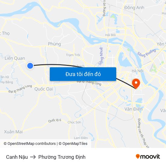 Canh Nậu to Phường Trương Định map