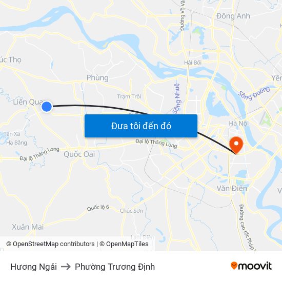 Hương Ngải to Phường Trương Định map