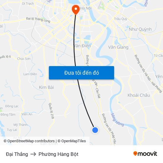 Đại Thắng to Phường Hàng Bột map