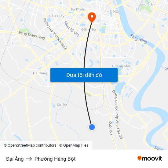 Đại Áng to Phường Hàng Bột map