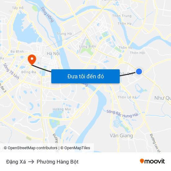 Đặng Xá to Phường Hàng Bột map