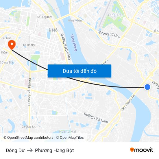 Đông Dư to Phường Hàng Bột map