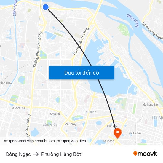 Đông Ngạc to Phường Hàng Bột map