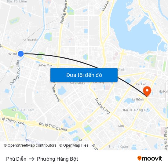 Phú Diễn to Phường Hàng Bột map