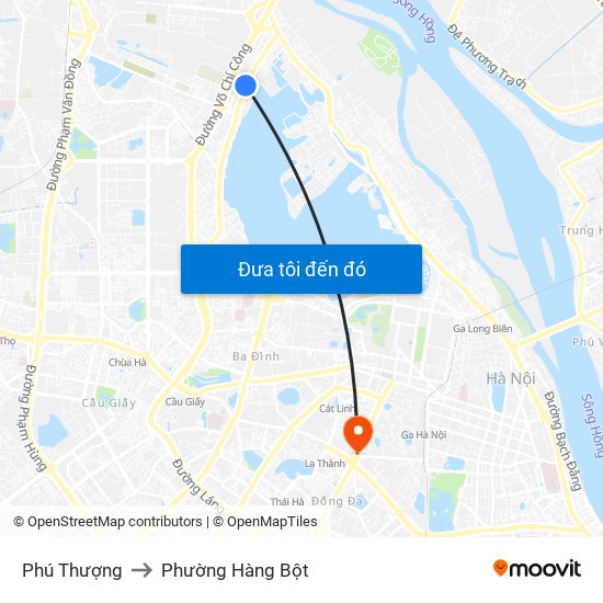 Phú Thượng to Phường Hàng Bột map
