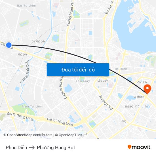 Phúc Diễn to Phường Hàng Bột map