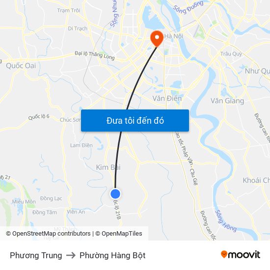 Phương Trung to Phường Hàng Bột map