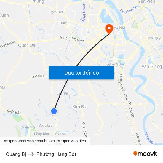 Quảng Bị to Phường Hàng Bột map