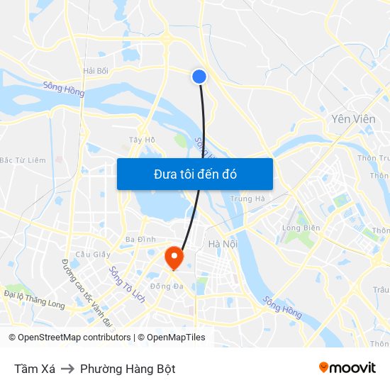 Tầm Xá to Phường Hàng Bột map