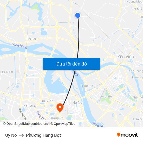 Uy Nỗ to Phường Hàng Bột map
