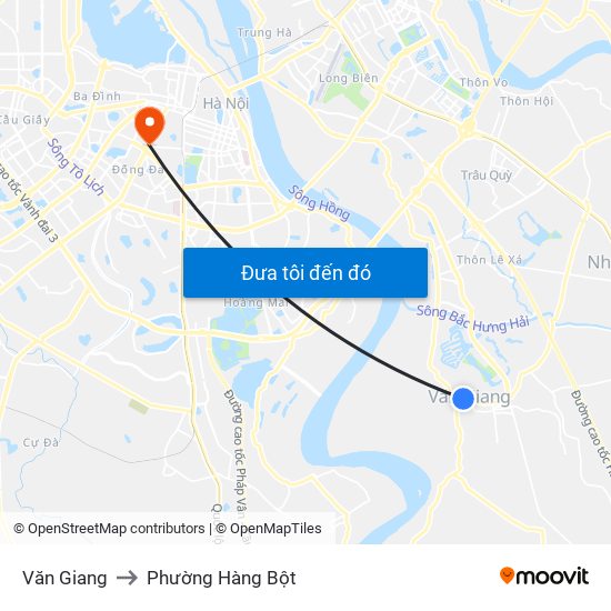 Văn Giang to Phường Hàng Bột map