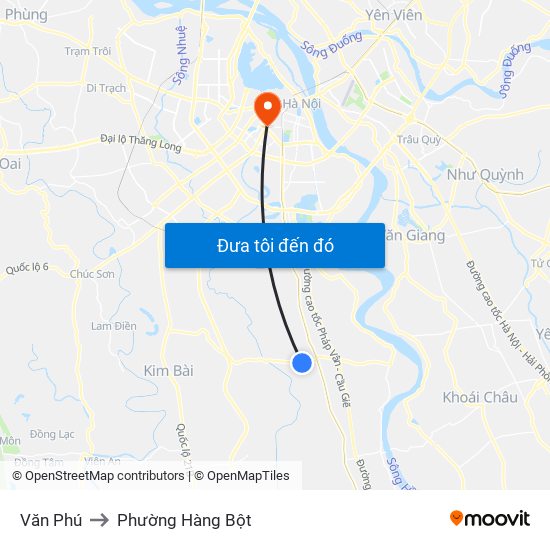 Văn Phú to Phường Hàng Bột map