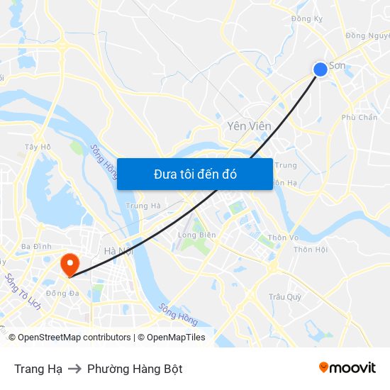 Trang Hạ to Phường Hàng Bột map