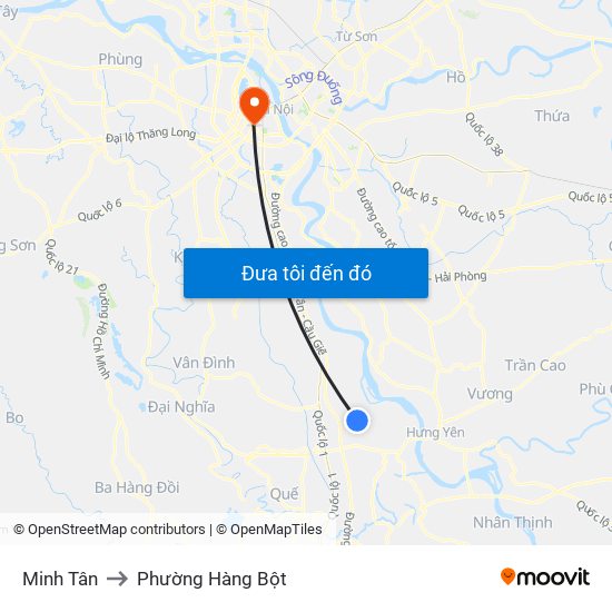 Minh Tân to Phường Hàng Bột map