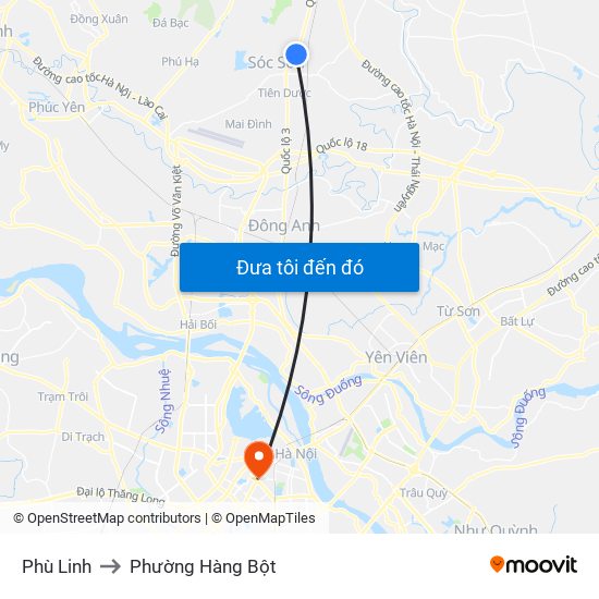 Phù Linh to Phường Hàng Bột map