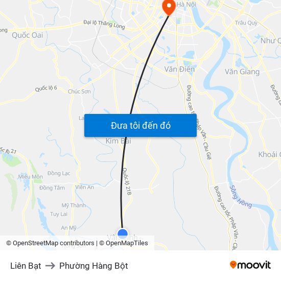 Liên Bạt to Phường Hàng Bột map