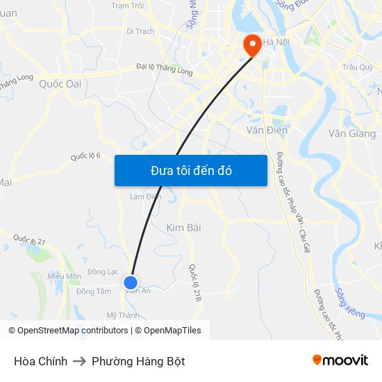 Hòa Chính to Phường Hàng Bột map