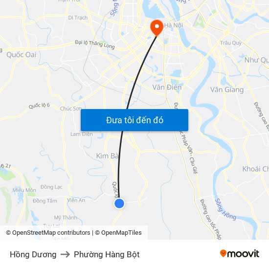 Hồng Dương to Phường Hàng Bột map