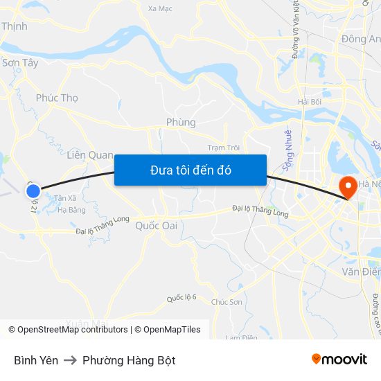 Bình Yên to Phường Hàng Bột map