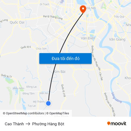 Cao Thành to Phường Hàng Bột map