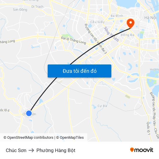 Chúc Sơn to Phường Hàng Bột map