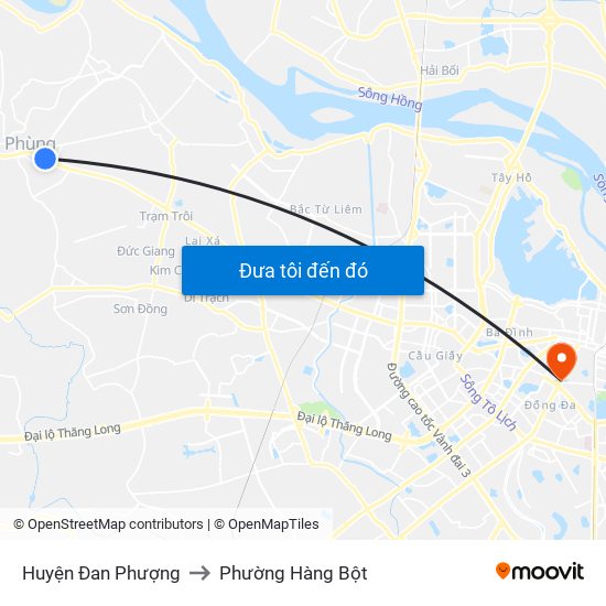 Huyện Đan Phượng to Phường Hàng Bột map