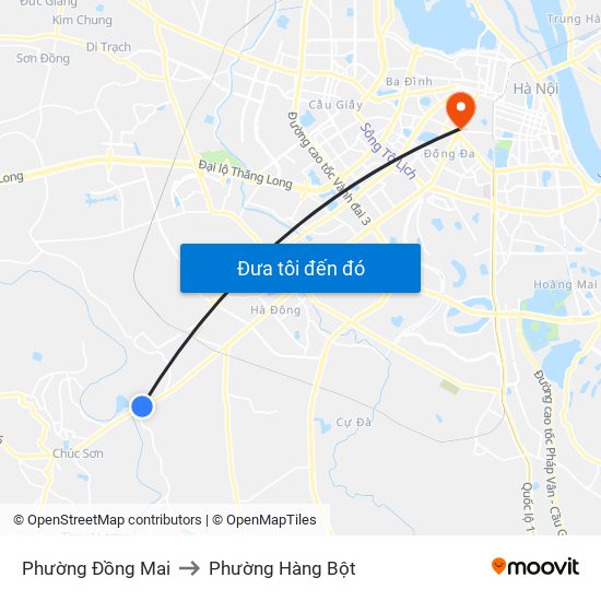 Phường Đồng Mai to Phường Hàng Bột map