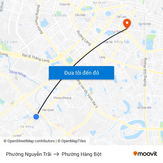 Phường Nguyễn Trãi to Phường Hàng Bột map