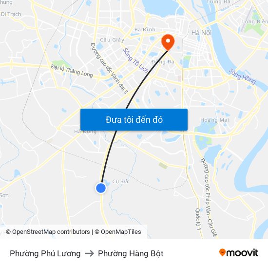 Phường Phú Lương to Phường Hàng Bột map
