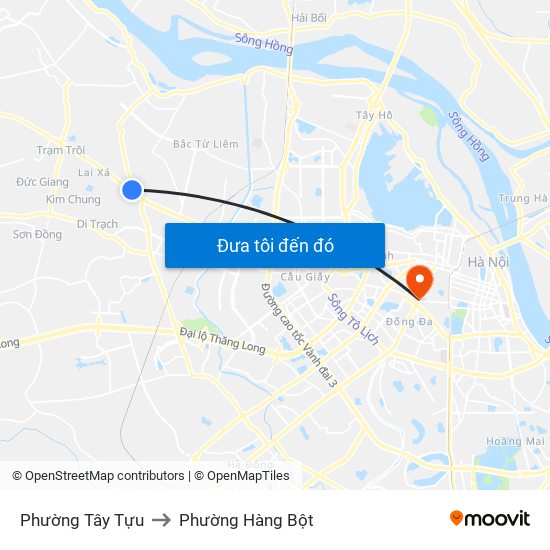 Phường Tây Tựu to Phường Hàng Bột map