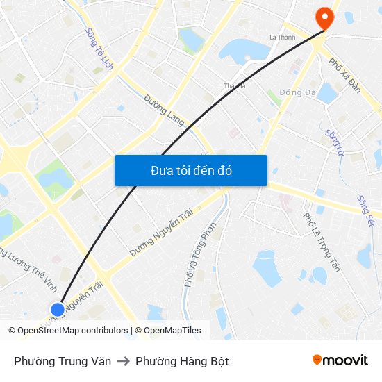 Phường Trung Văn to Phường Hàng Bột map
