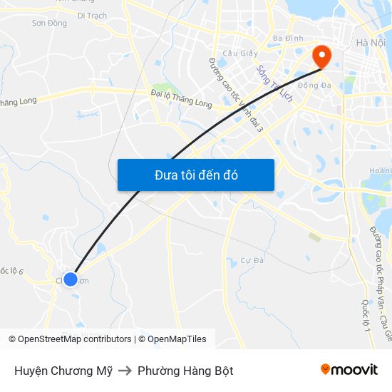 Huyện Chương Mỹ to Phường Hàng Bột map