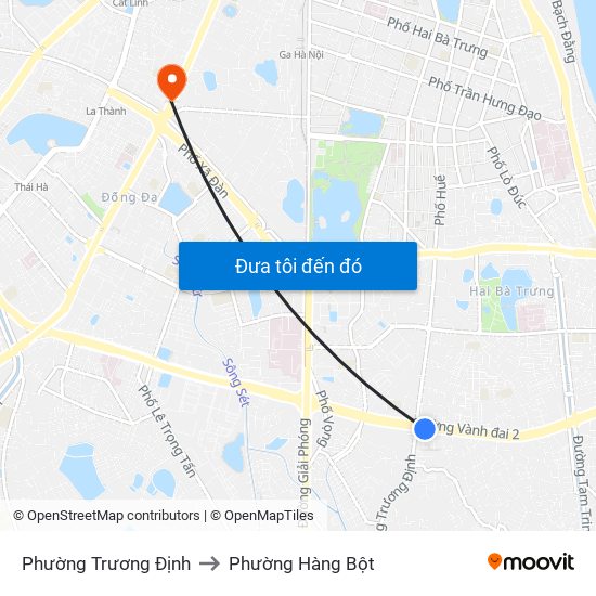 Phường Trương Định to Phường Hàng Bột map