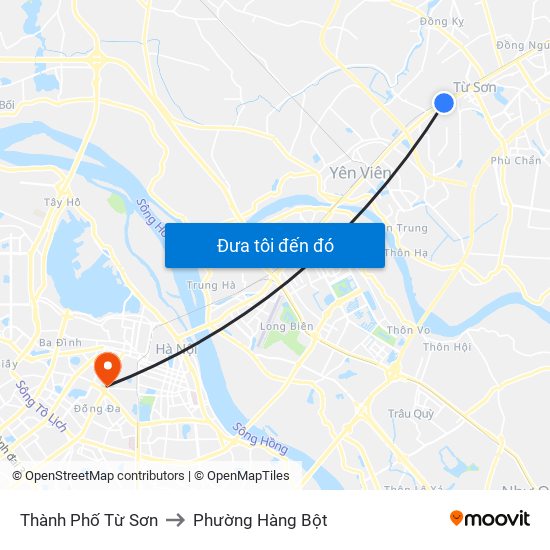 Thành Phố Từ Sơn to Phường Hàng Bột map