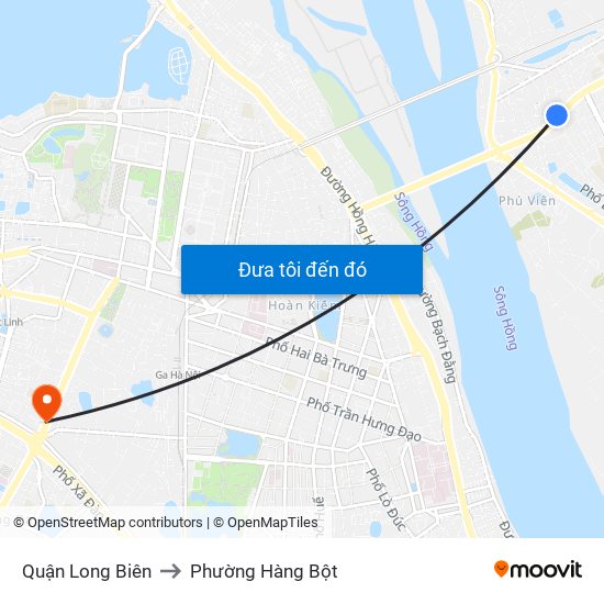 Quận Long Biên to Phường Hàng Bột map