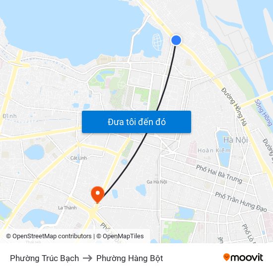 Phường Trúc Bạch to Phường Hàng Bột map