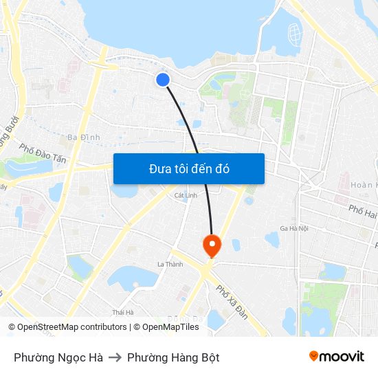 Phường Ngọc Hà to Phường Hàng Bột map
